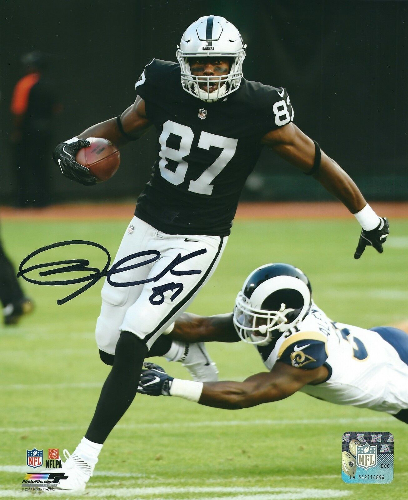 Autographed JARED COOK 8X10 Oakland Raiders Photo Poster painting - w/COA