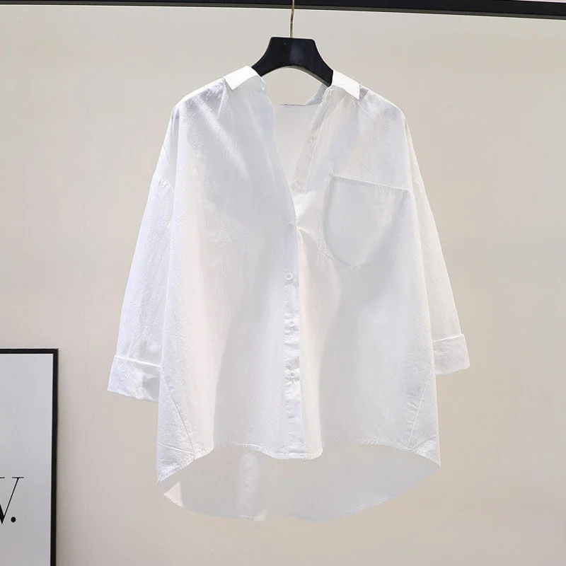 Athvotar Athvotar Fresh Fruit Green Cotton Shirt Women's Single Pocket Loose Thin Sleeve Shirt Spring And Autumn New Cardigan