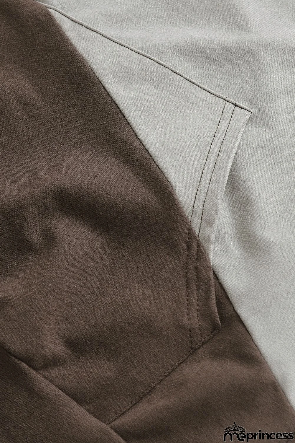 Women's Casual Gray Colorblock Drawstring Hoodie