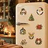 10PCS DIY Pearl Diamond Painting Christmas Fridge Magnets, Sparkling Rhinestone Refrigerator Magnet Craft Kit for Home Decor & Gifts
