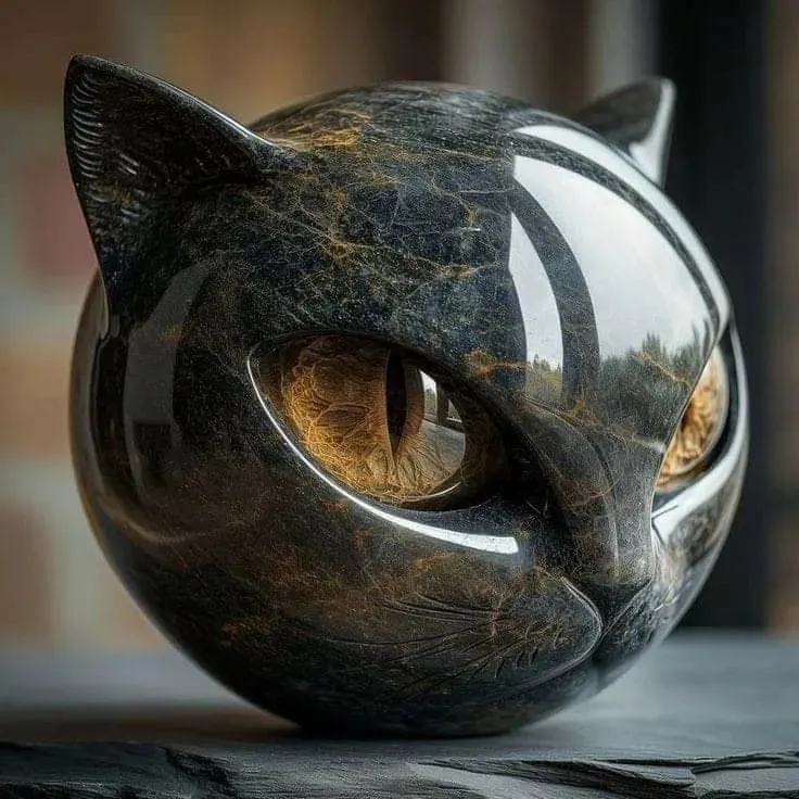 🔥LAST DAY 50% OFF🐈&zwj;⬛Luxury Black Cat Stone Sculpture &ndash; Elegant Home D&eacute;cor & Gift-Ready Art Piece
