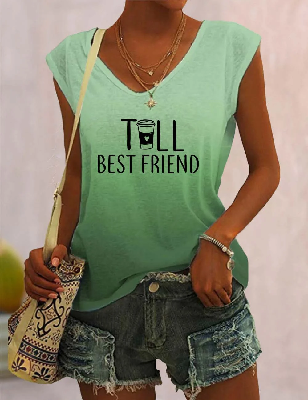 Tall/Short Best Friend V Neck Tank