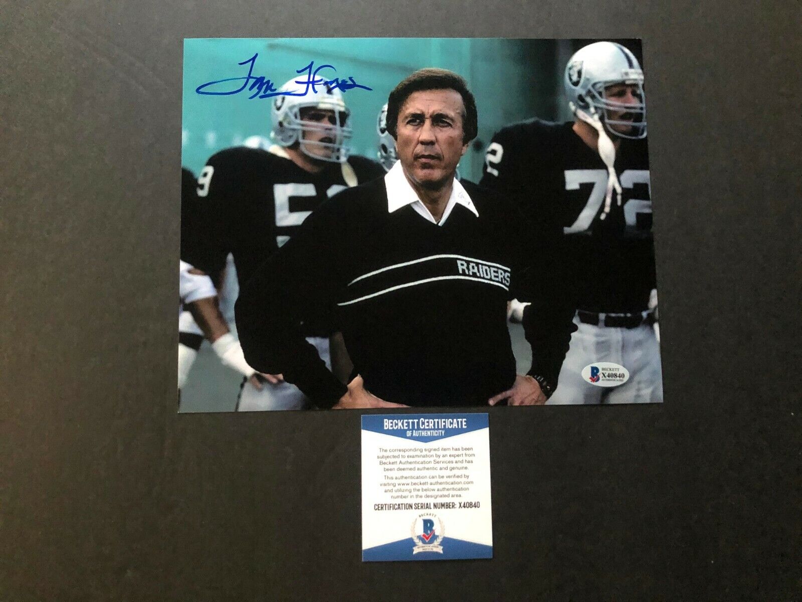 Tom Flores Hot! signed autographed Raiders coach HOF 8x10 Photo Poster painting Beckett BAS coa