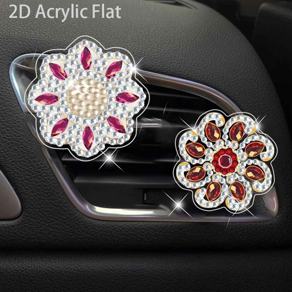 4pc Mandala DIY Diamond Painting Car Air Vent Clip Air Freshener for Adult