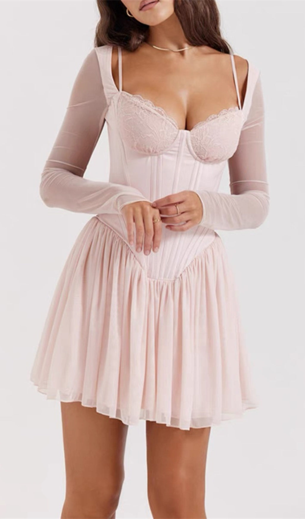 Asaki Mesh Corset Mini Dress Fashionslee