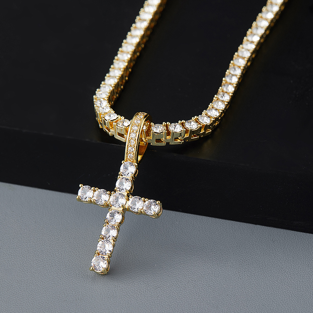 Unisex Trendy Diamond Cross Necklace - Sopula｜Premium Graphic Tees & Graphic Clothing