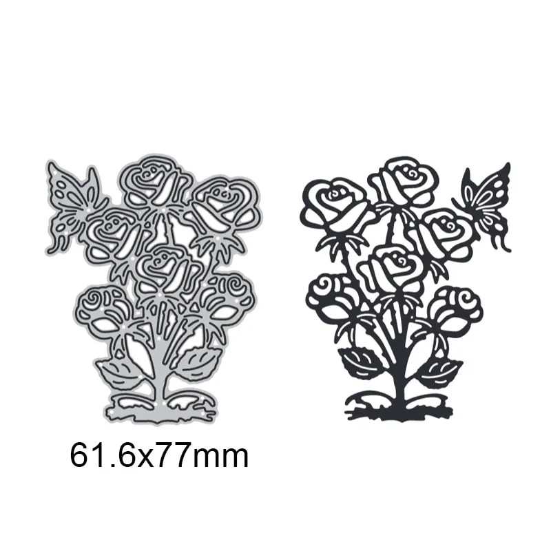 Rose Flower Butterfly Metal Cutting Dies For DIY Scrapbook Cutting Die Paper Cards Embossed Decorative Craft Die Cut New