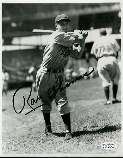 Ray Thomas Brooklyn Dodgers Signed Jsa Sticker 8x10 Photo Poster painting Authentic Autograph