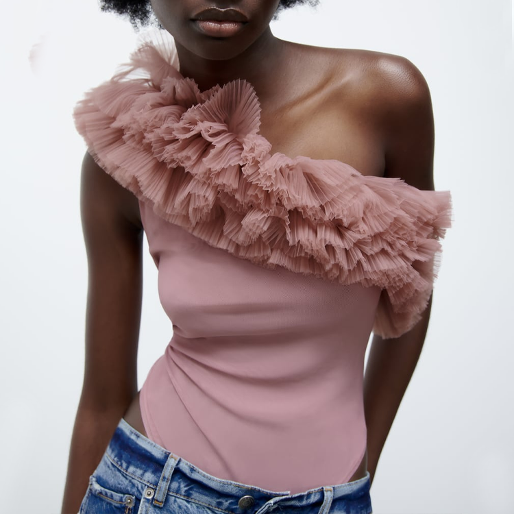 Sexy Tulle Pink Top
