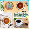 2Pcs/set Diamond Painting Letter Coaster Cup Cushion Home Decor