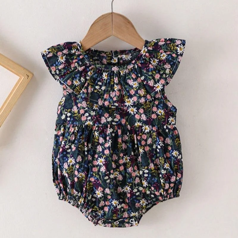 Summer Baby Girl Straps Shorts Rompers Kids Baby Girl Flower Jumpsuit Kids Baby Girl Rompers Newborn Clothes Clothes