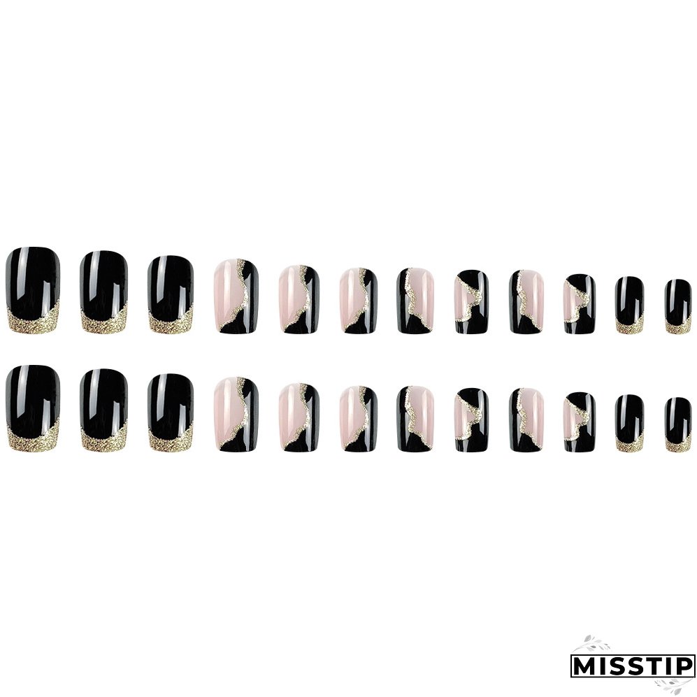 French Glitter Fashion Whitening Manicure Finished Nails