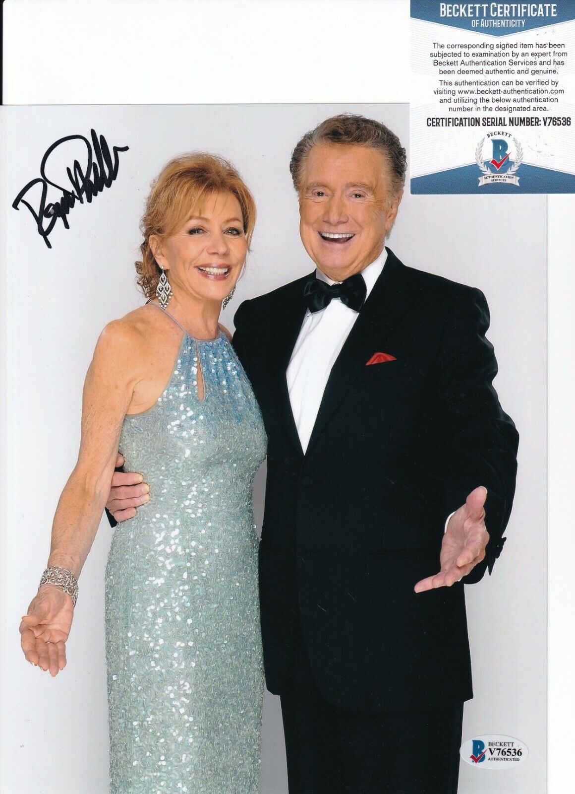 REGIS PHILBIN signed (AMERICAN TALK SHOW LEGEND) 8X10 Photo Poster painting BECKETT BAS V76536