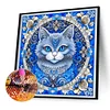 Motif Mandala, Chat-Rond, Foret, Peinture Diamant-30*30CM