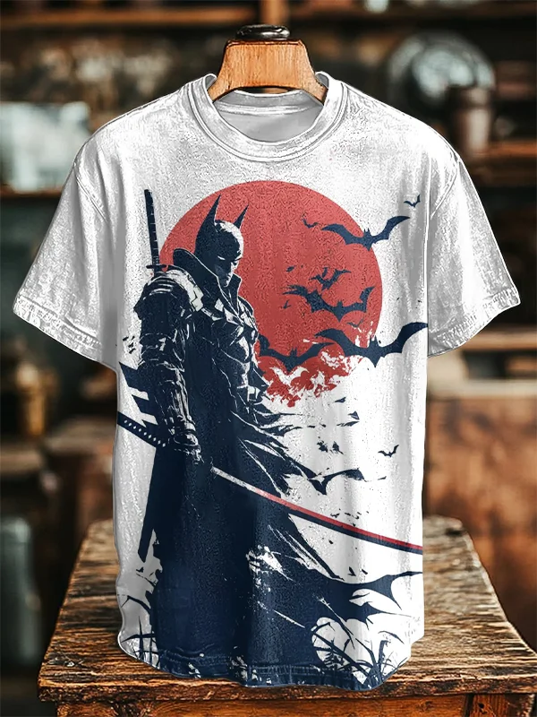 Men's Batman Samurai Print Casual T-Shirt