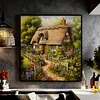 Maison de campagne-Peinture Diamant Ronde Compl&egrave;te-30*30CM