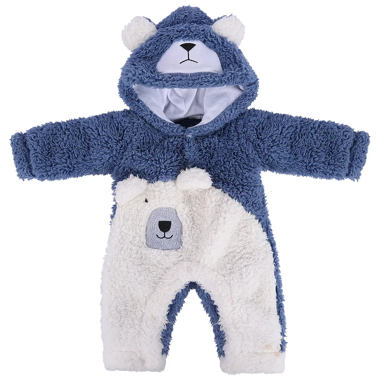 For 17"-20" Baby Blue Winter Bear Crawling Suit Accessories
