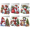 (US Only)6PCS DIY Xmas Snowman Diamond Art Greeting Cards Congratulations Cards & Gifts