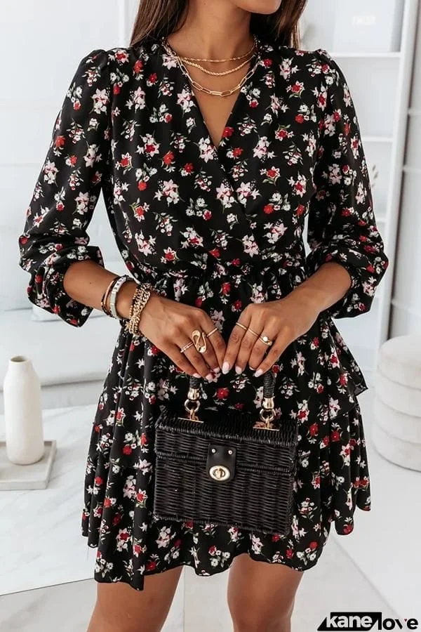 Floral Tiered Mini Dress