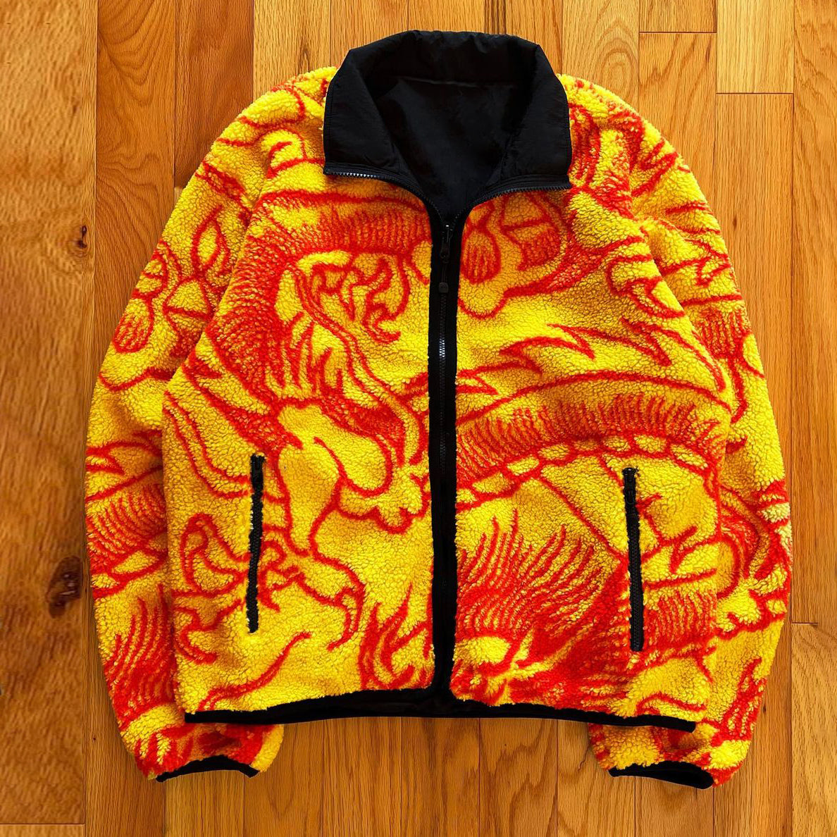 Retro hip-hop fashion polar fleece jacket