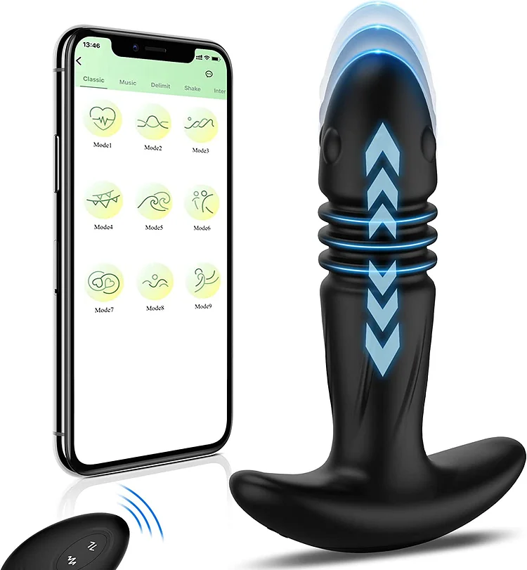 Butt Toy Adult Plug, Butt Plug with 3 Speeds & 10 Vibrations,Prostate Massaging Toy Male with Remote Control, Butt Silicone Plugs for Women & Men , Adult Sex Toys & Games