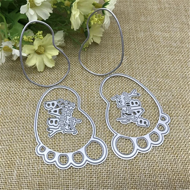 Baby Foot Metal steel cutting dies Stencil Book photo album card Embossing Dies Metal Craft