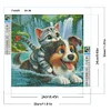 Diamond Painting-DIY Full Round Drill Lake Tour Kitten Puppy