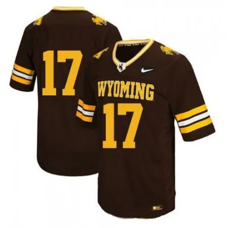Men's Wyoming Cowboys #17 Josh Allen Brown Stitched College Football Jersey YNZV
