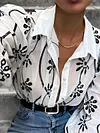 Fashhion Embroidered Lapel Collar Buttoned Blouses&Shirts Tops