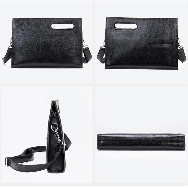 Classic Style Casual Men's Clutch Genuine Leather Business Shoulder Bag
