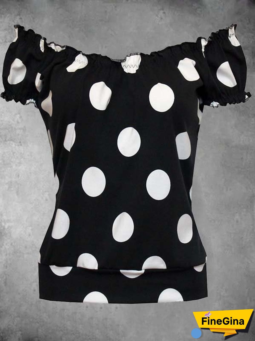 Short Sleeve Polka Dots Casual T-shirt