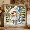 Schneemann-M&auml;dchen speziell geformtes 5D-DIY-Teilbohrer-Diamantkunst-Kit Geschenk 30x30cm