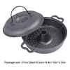 Cast Iron Roasted Sweet Potato Pan W/Lid Garlic Roaster for Picnic Camping Patio