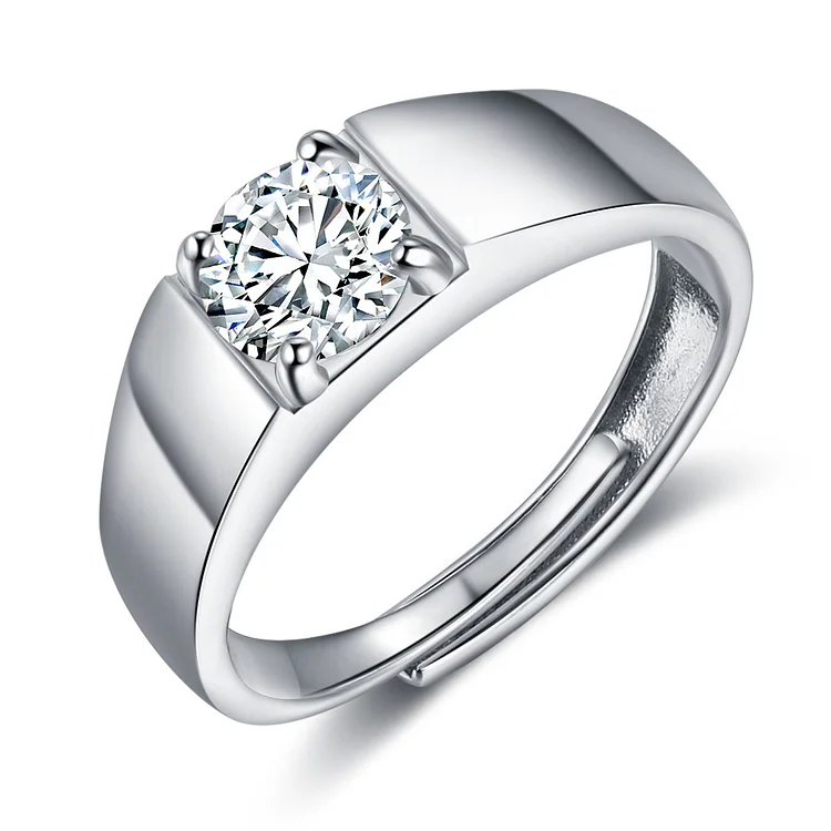 Moissanite Band Ring Engagement Ring Round Cut