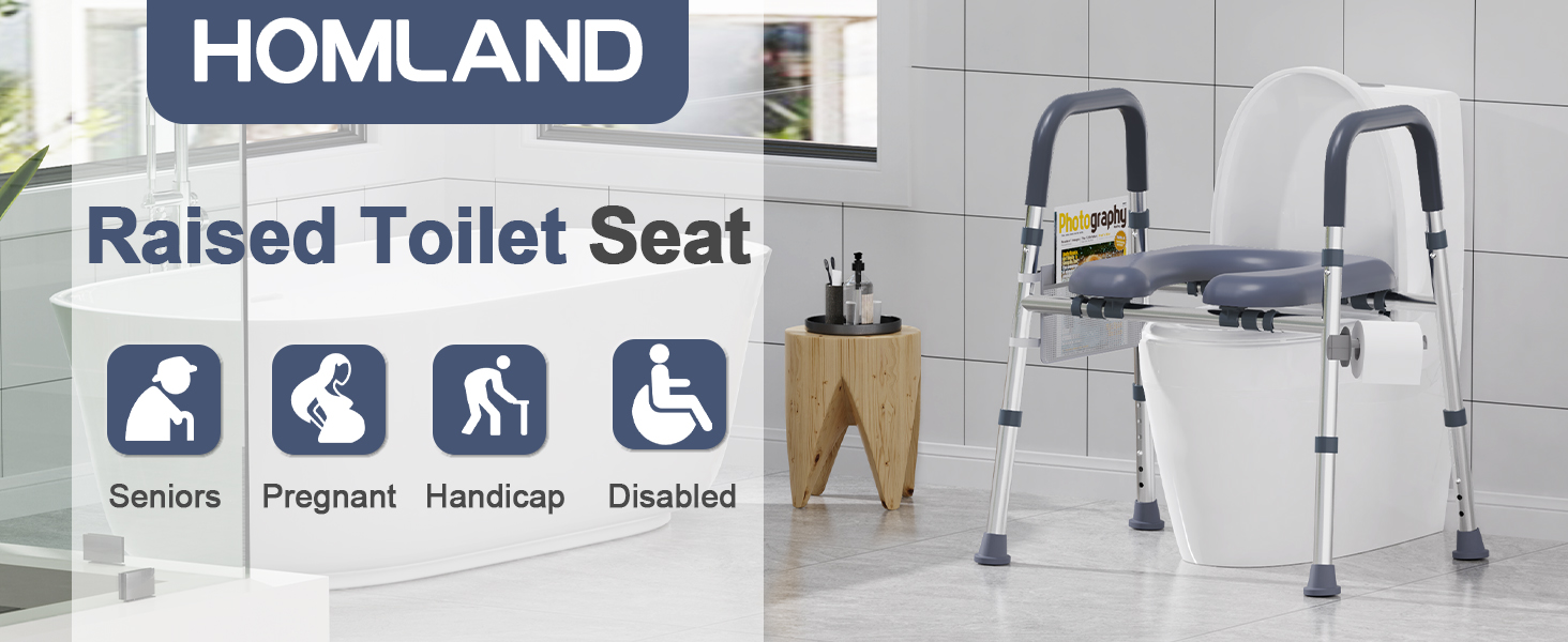 Raised Toilet Seat with Handles
