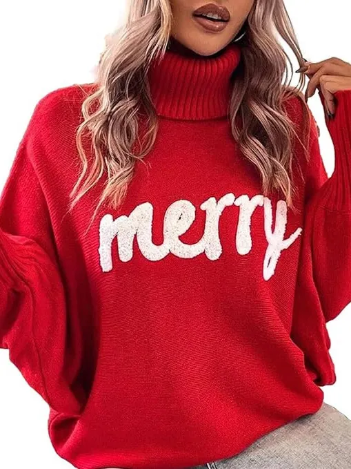 Nigikala Nigikala Turtleneck Women's Autumn And Winter Loose Bat Sleeves Wearing Knitted Tops Off