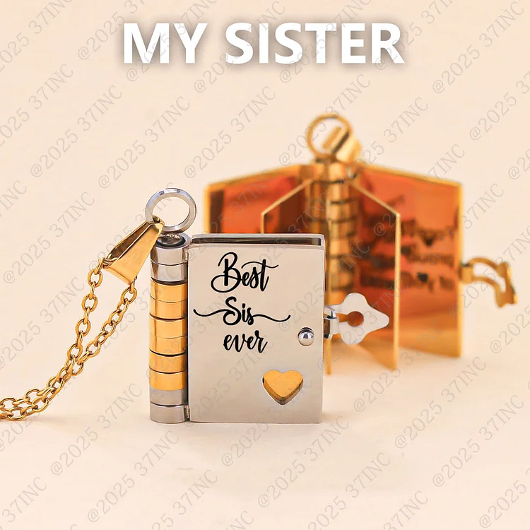 For Sister - My Life is Better With You Book Necklace