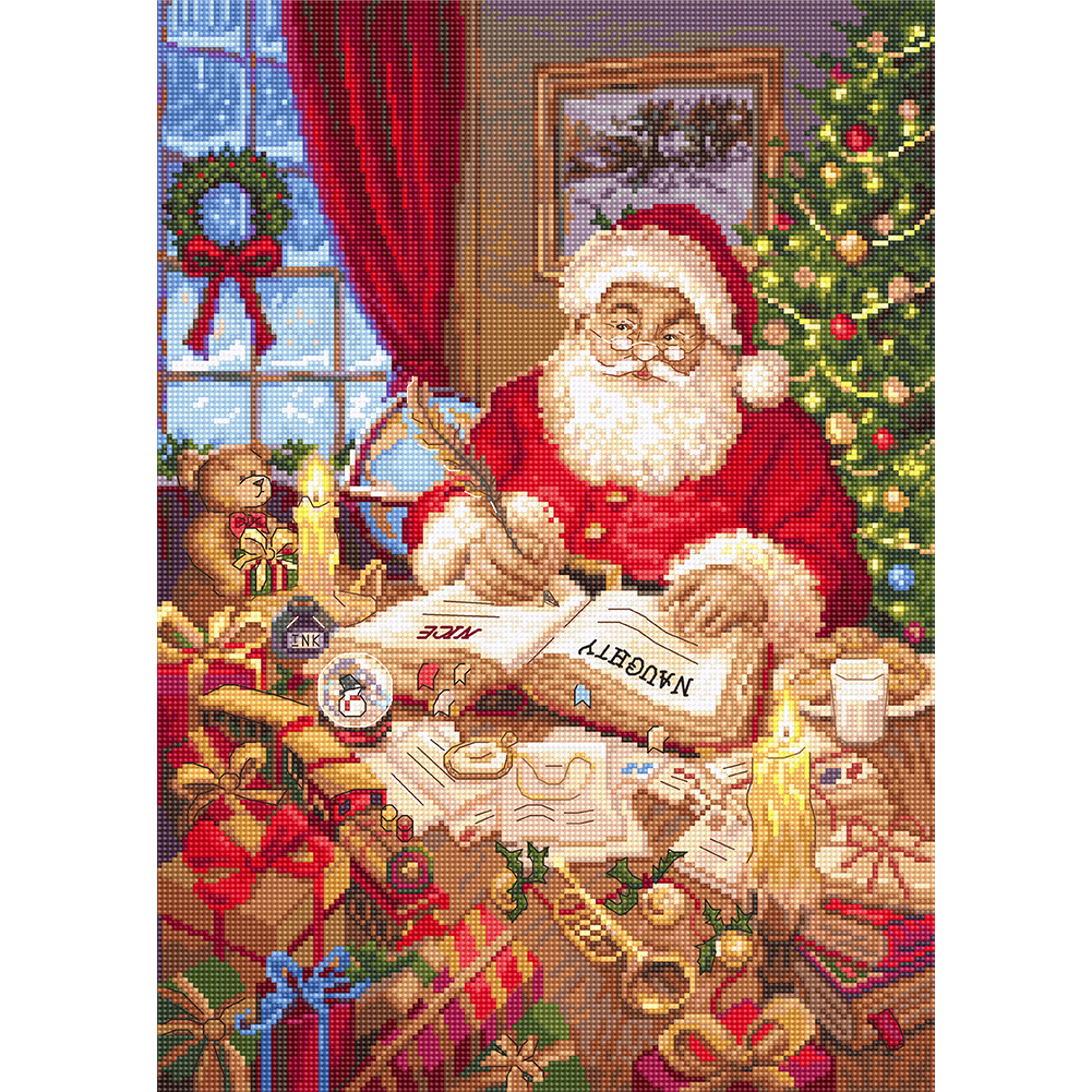 

Writting Santa - 11CT Stamped Cross Stitch - 50*70CM, 501 Original