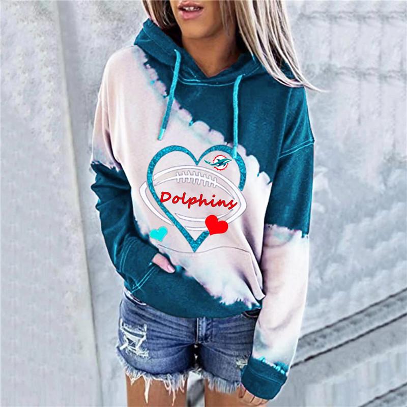 啦啦啦Dolphins printed women's hoodie suitnfls James Yang