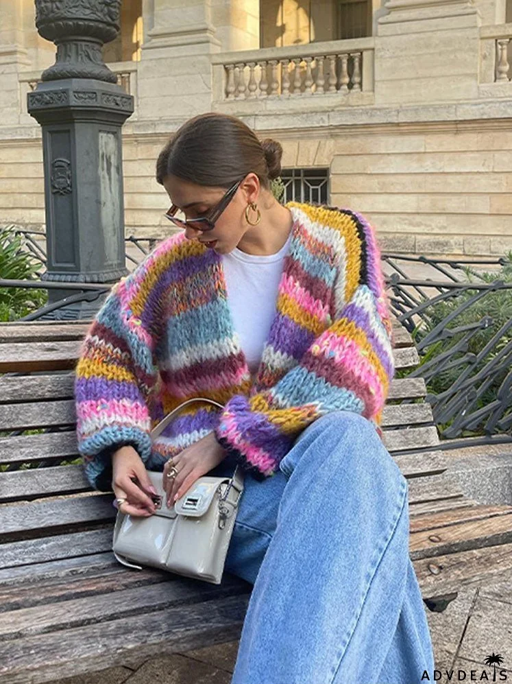 Colorful patchwork cardigan