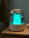 Air Humidifier Super Anti-Dry-Burning Quiet Silent Dual-Spray Humidifier W/ 7-Color Ambient Night Light Suitable for Room Office and Gym