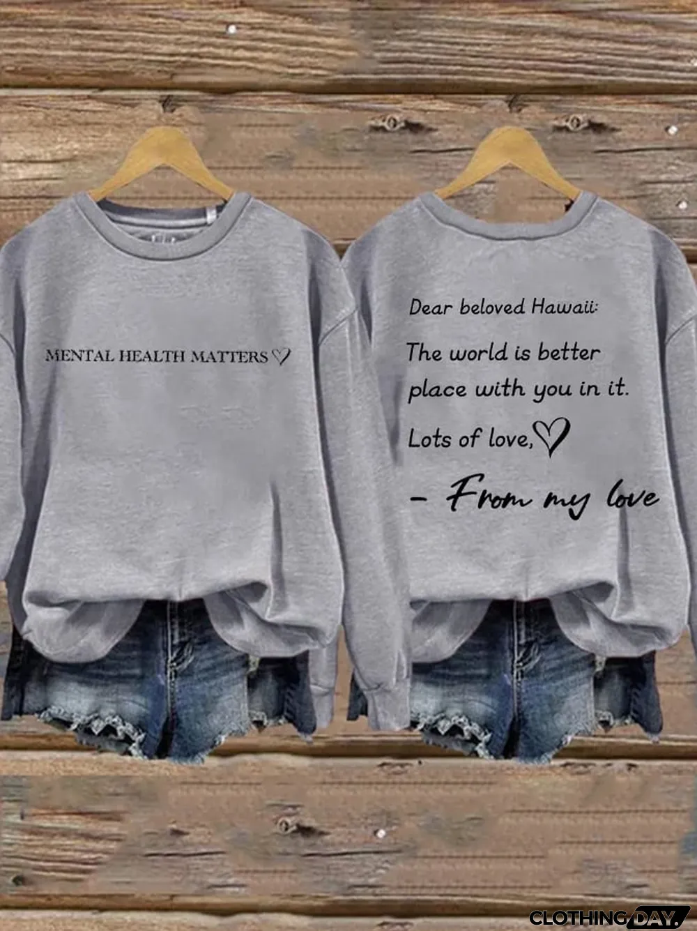 Women's Pray for Maui Print Sweatshirt