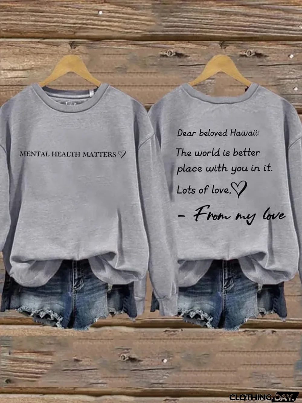 Women's Pray for Maui Print Sweatshirt