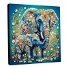 DIY Pearl Painting Elephant Herd with Frame for Home Wall Decor(25x25cm)