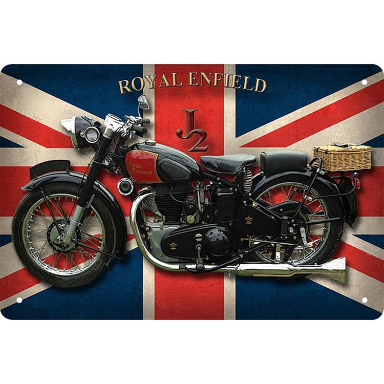 Motos Royal Enfield J2 - Enseigne Vintage Métallique/Enseignes en bois - 20*30cm/30*40cm