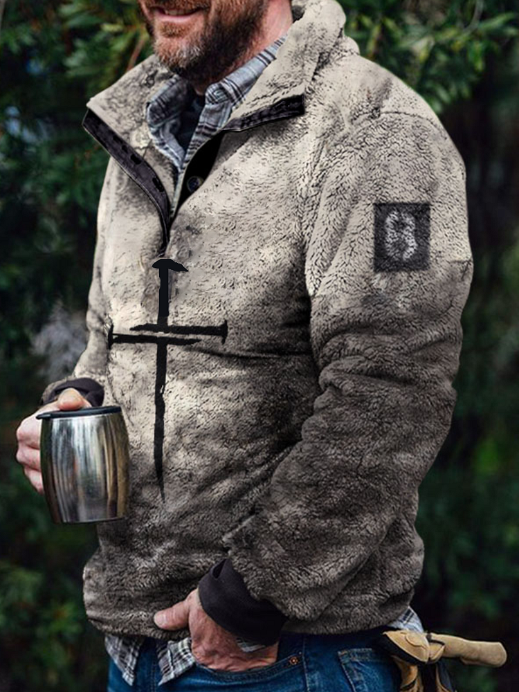 Casual Polo Collar Men's Sweater Training Suit