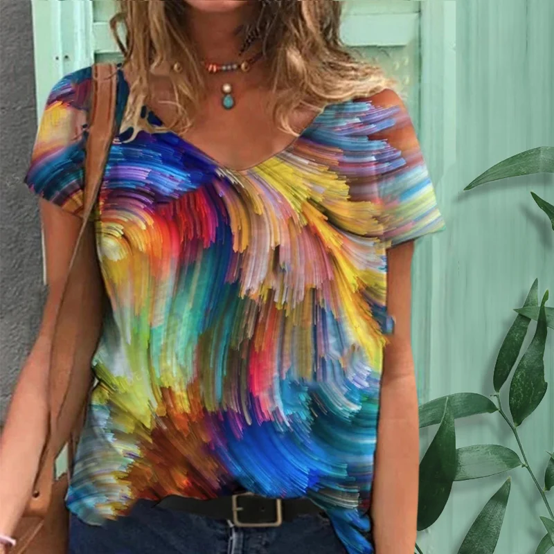 Multicolor Casual Print T-Shirt