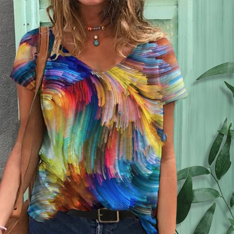 Artwishers Multicolor Casual Print T-Shirt