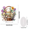 (US Only)2D Flat Easter Basket Egg DIY Desktop Diamond Art Kits Acrylic Diamond Art Decor