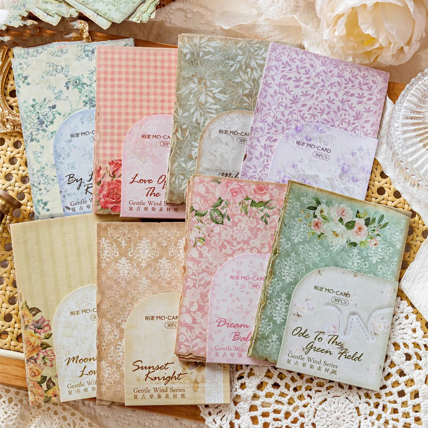 저널세이 30매 젠틀윈드 시리즈 빈티지 문학 꽃 소재지